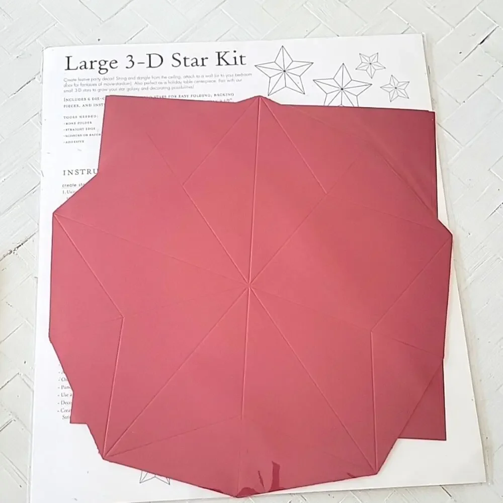 Paper Source Large 3D Star Kit and Paper Source 3D Small Star Kit Maroon (NWT)